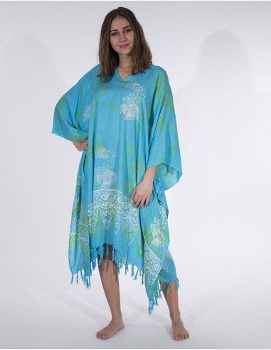 Robe viscose boubou à franges