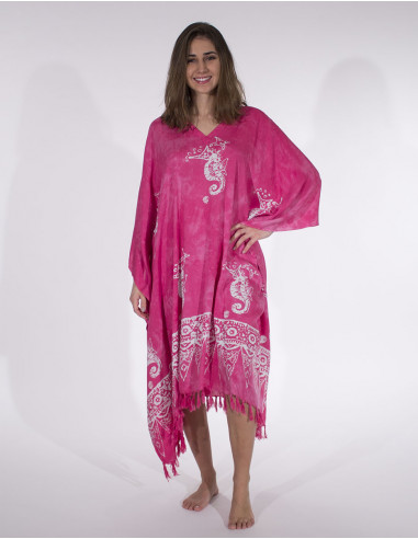 Robe viscose boubou à franges