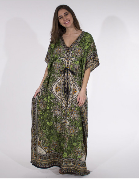 Robe Longue Kaftan Polyester Imprime