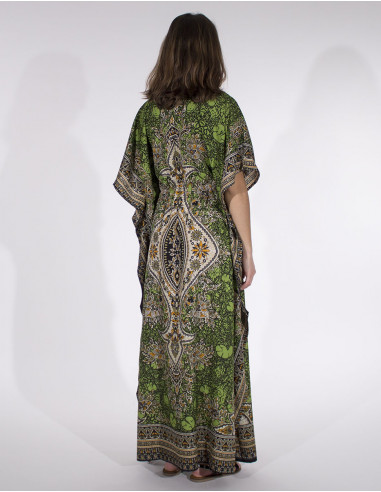 Robe Longue Kaftan Polyester Imprime