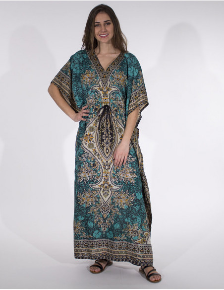 Robe Longue Kaftan Polyester Imprime