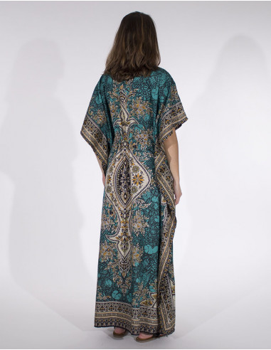 Robe Longue Kaftan Polyester Imprime