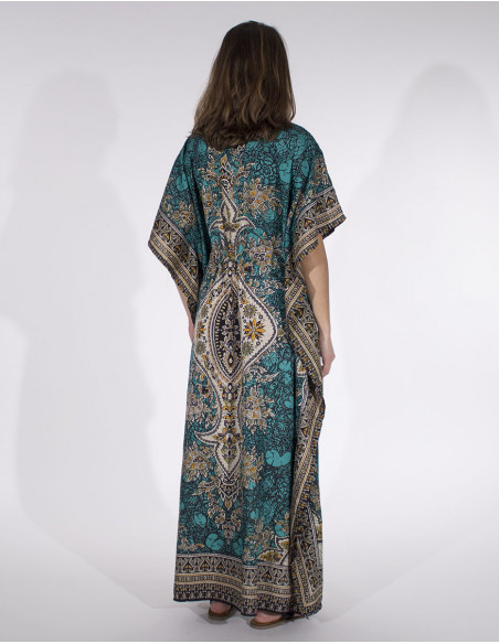 Robe Longue Kaftan Polyester Imprime