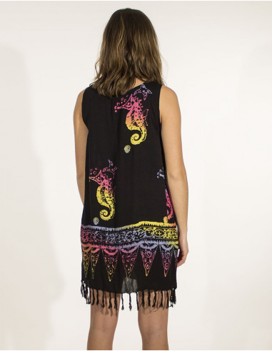 MINI ROBE VISCOSE FRANGES