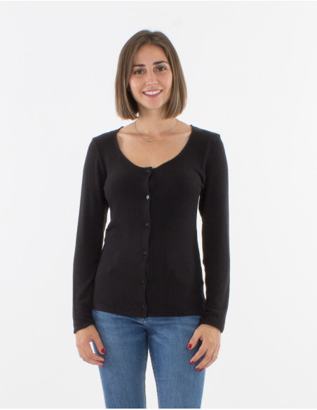 Veste maille boutons