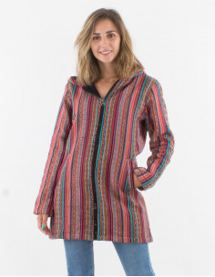 Manteau coton doublure polaire polyester zip et capuche 2