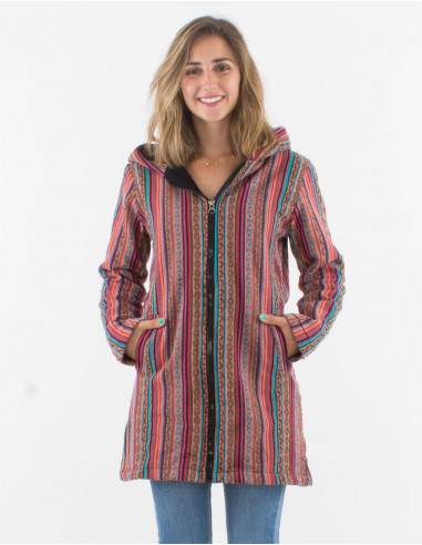 Manteau coton doublure polaire polyester zip et...
