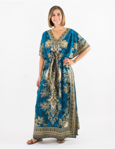 Robe Longue Kaftan Polyester Imprime