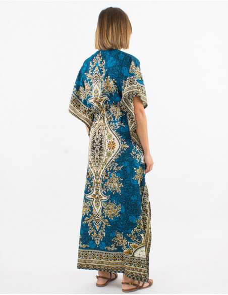 Robe Longue Kaftan Polyester Imprime