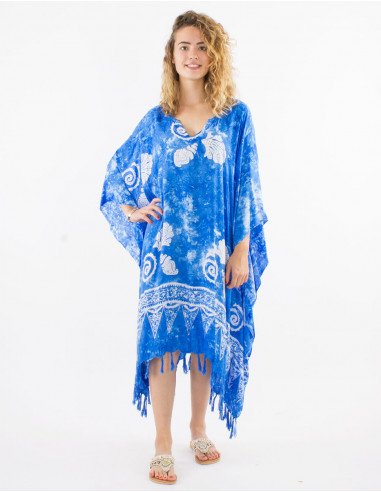 Robe viscose boubou à franges