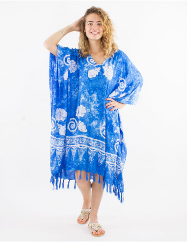 Robe viscose boubou à franges