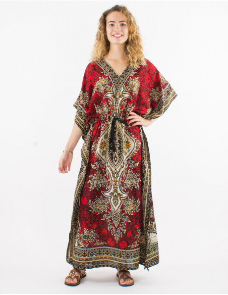 Robe Longue Kaftan Polyester Imprime