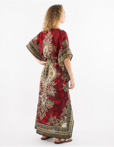 Robe Longue Kaftan Polyester Imprime