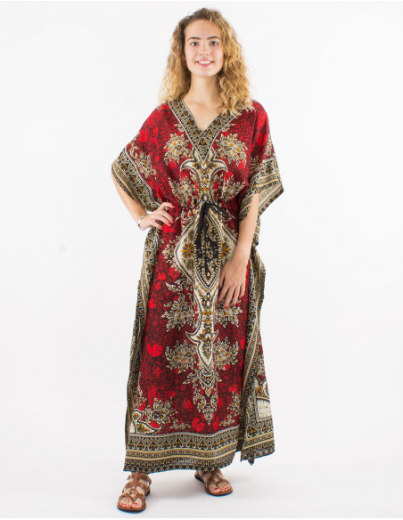 Robe Longue Kaftan Polyester Imprime