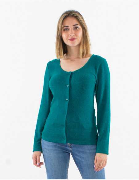 Veste maille boutons