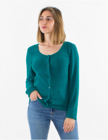 Veste maille boutons