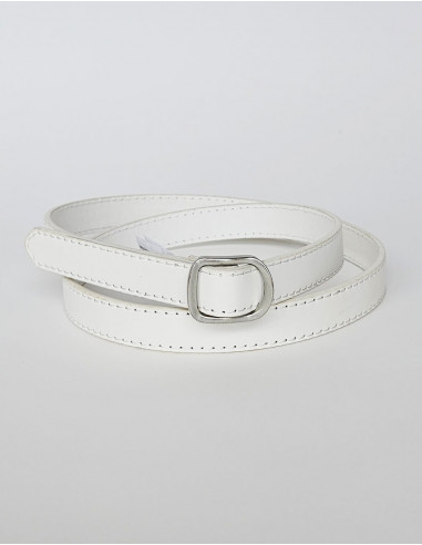 Ceinture polyuréthane unie boucle métal