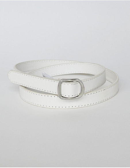 Ceinture polyuréthane unie boucle métal