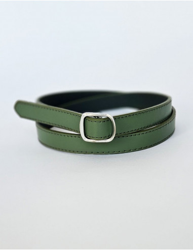 Ceinture polyuréthane unie boucle métal