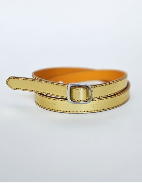 Ceinture polyuréthane unie boucle métal