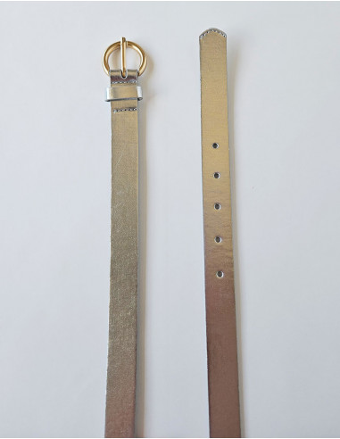 Ceinture polyuréthane unie boucle métal