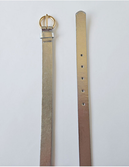 Ceinture polyuréthane unie boucle métal