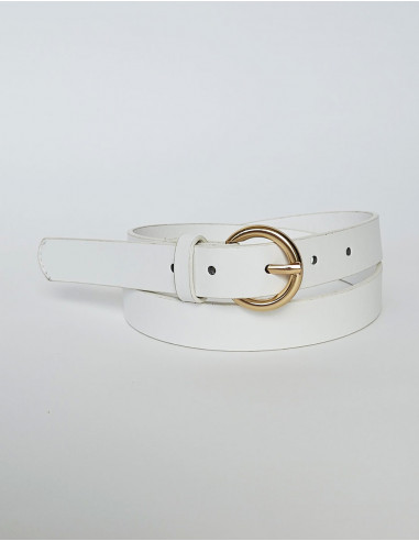 Ceinture polyuréthane unie boucle métal