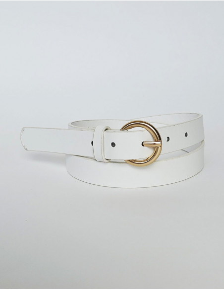 Ceinture polyuréthane unie boucle métal