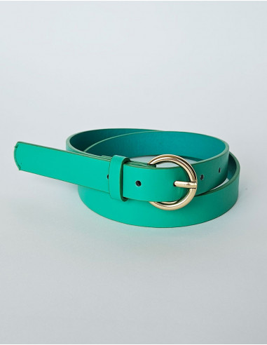 Ceinture polyuréthane unie boucle métal
