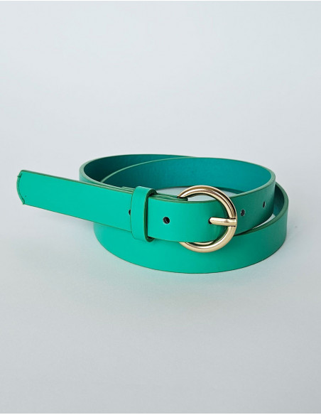 Ceinture polyuréthane unie boucle métal
