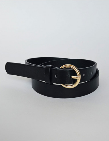 Ceinture polyuréthane unie boucle métal