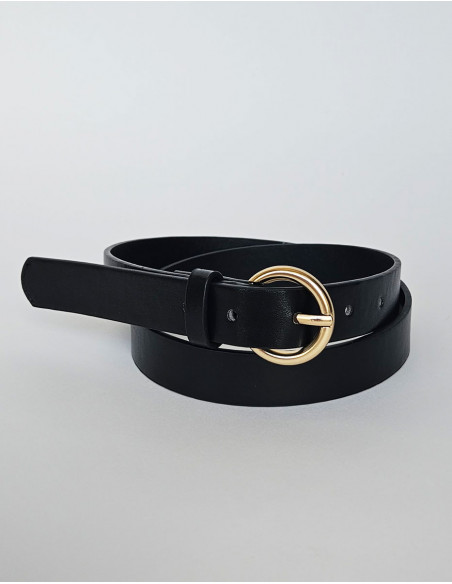 Ceinture polyuréthane unie boucle métal