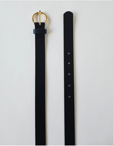 Ceinture polyuréthane unie boucle métal