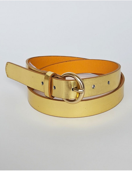 Ceinture polyuréthane unie boucle métal