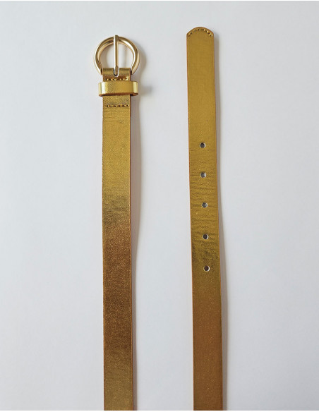 Ceinture polyuréthane unie boucle métal